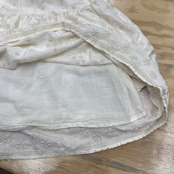 Old Navy Puff Sleeve Tiered Embroidered Mini Dress Ivory Size XL Boho Cottage - Picture 11 of 14